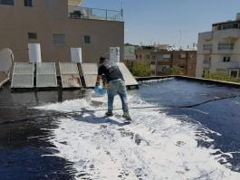 סיוד גג לאחר ביצוע איטום - חברת "כתר איטום וזיפות גגות"